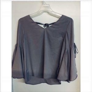 Adorable lavender blouse with ties!